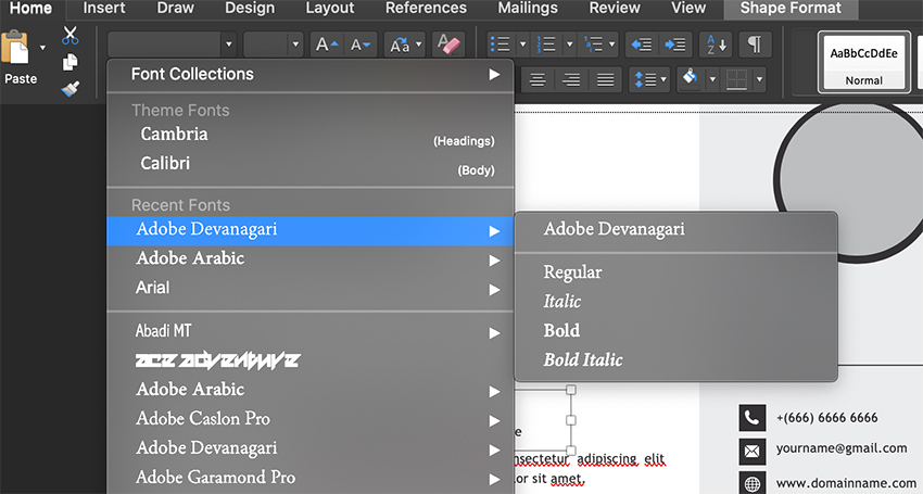 Use a Different Font for Your Heading
